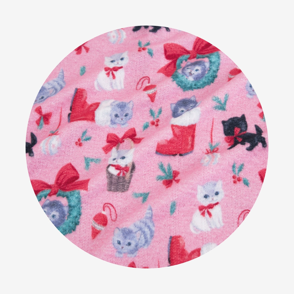 Meowy Christmas Brushed Pointelle Classic Pajama Set