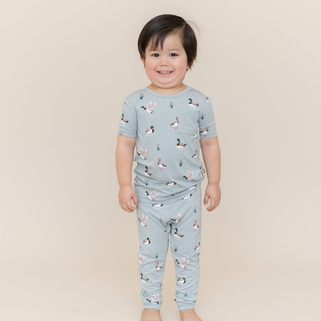 Short Sleeve with Pants Pajamas in Mallard Duck