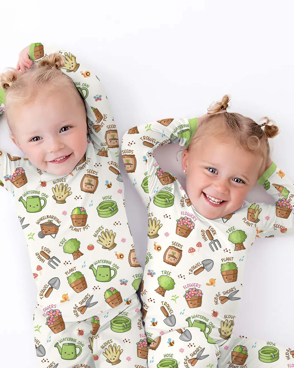 Kawaii Garden Crew Bamboo Two Piece Long Sleeve Pajama Set