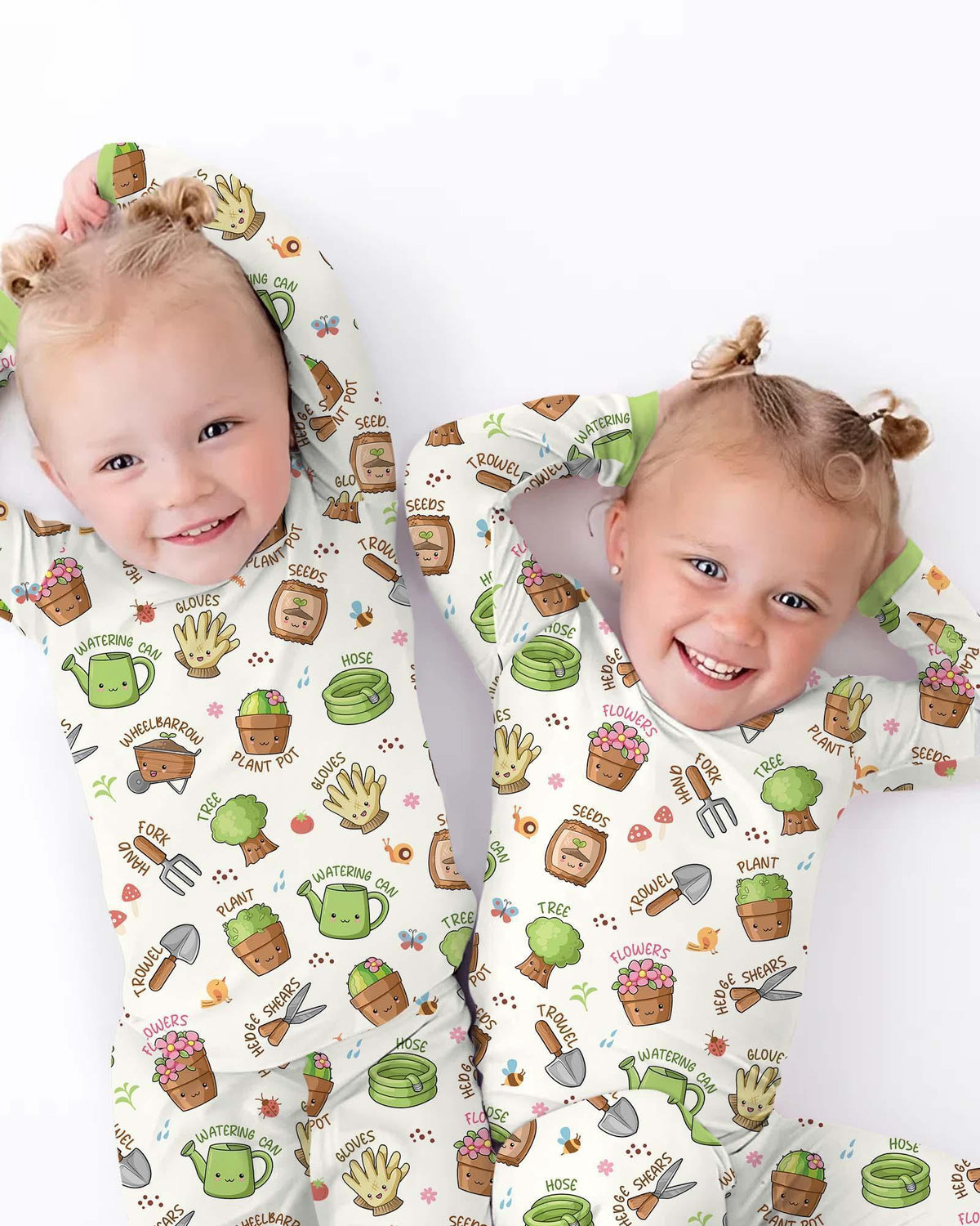 Kawaii Garden Crew Bamboo Two Piece Long Sleeve Pajama Set