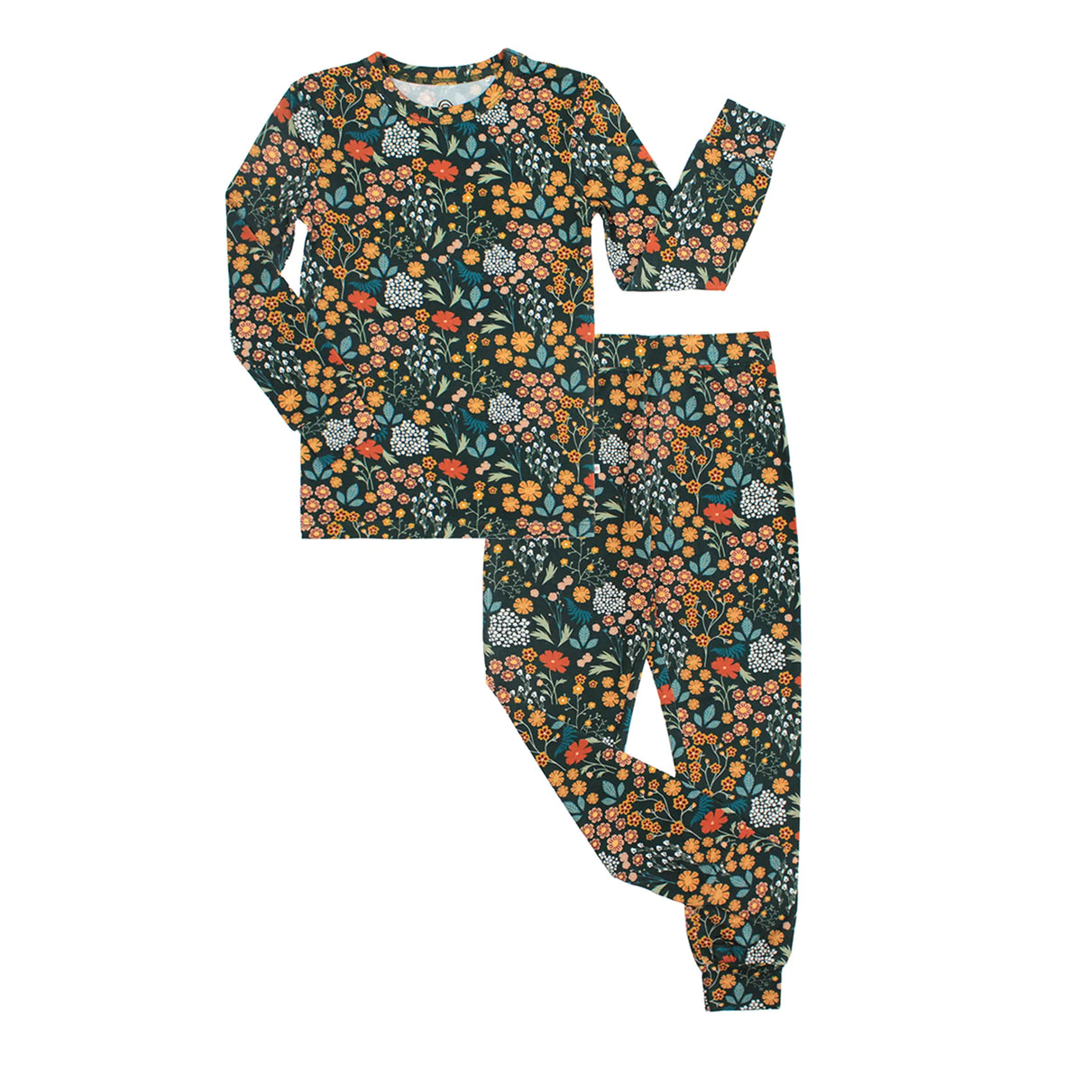 Moonlit Meadow Two-Piece Bamboo Long Sleeve Pajama Kids Pants Set