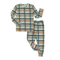 Fall Plaid Two-Piece Bamboo Long Sleeve Pajama Kids Pants Set