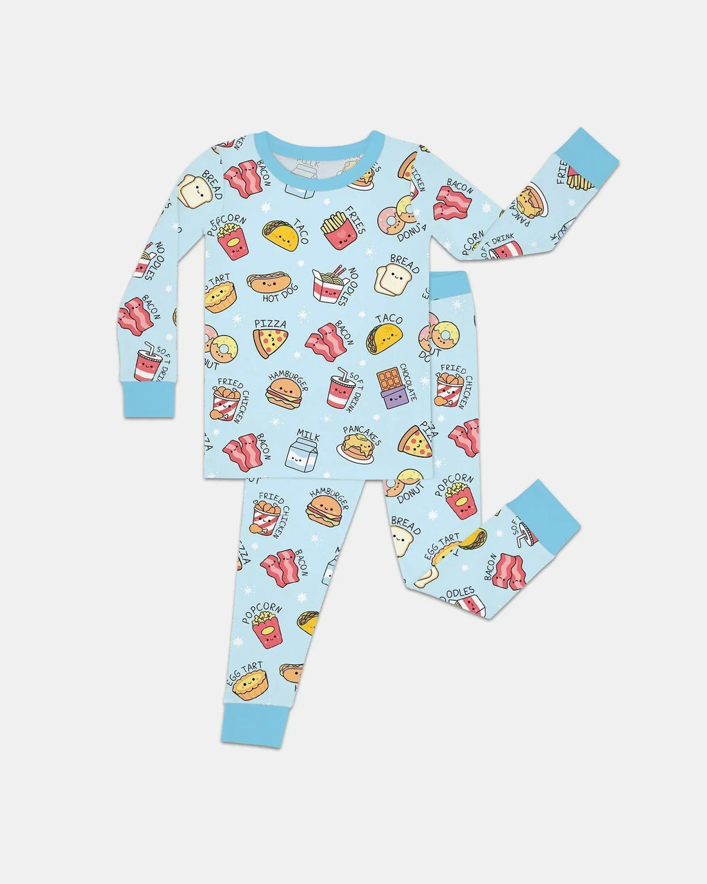 Kawaii Yummy Food Bamboo Two Piece Long Sleeve Pajama Set