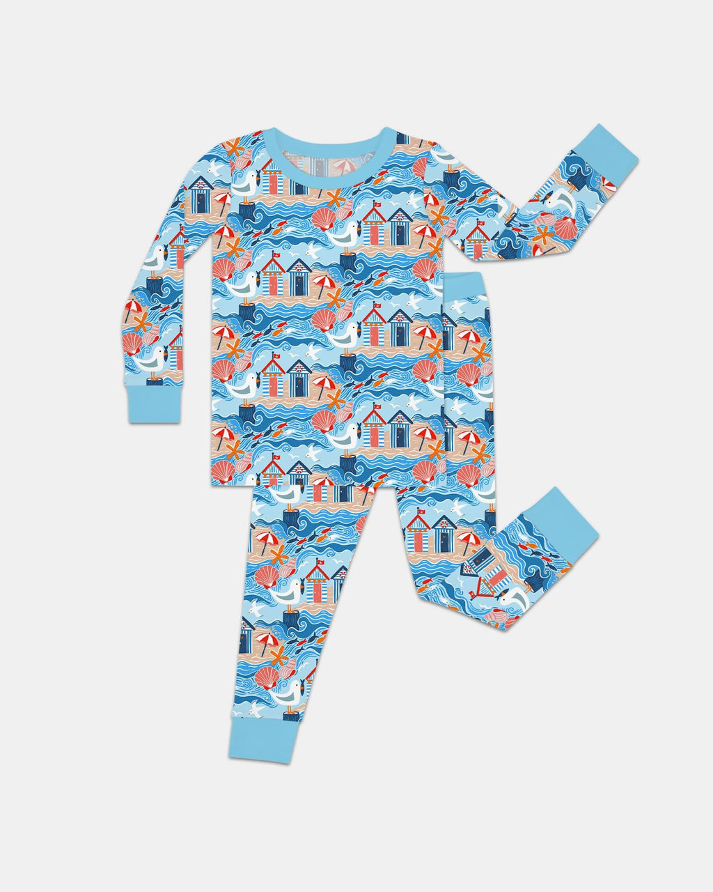 Little Beach Day Bamboo Two Piece Long Sleeve Pajama Set