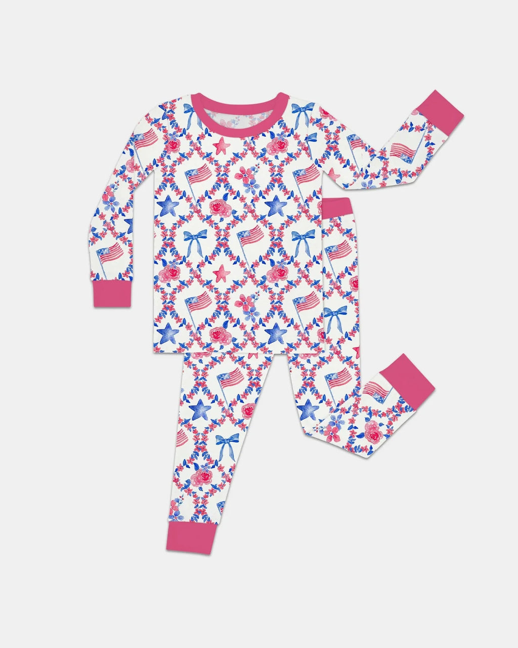 Americana Bloom Two Piece Long Sleeve Pajama Set