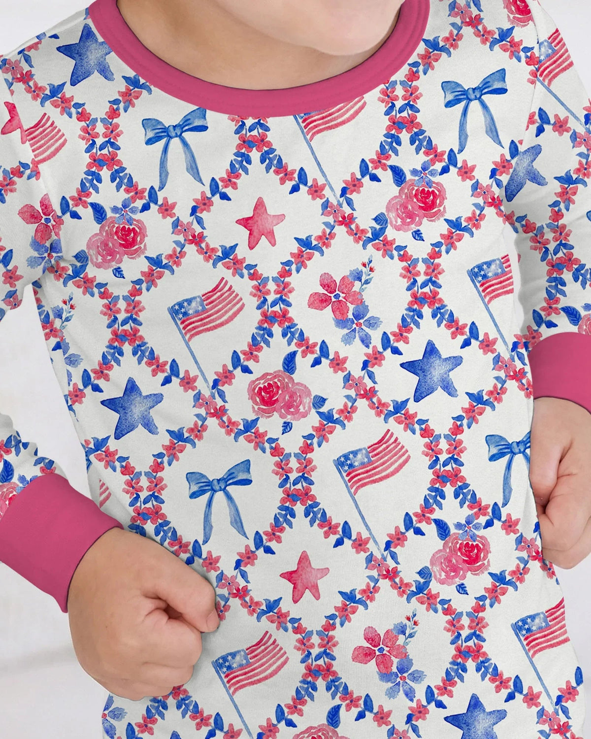 Americana Bloom Two Piece Long Sleeve Pajama Set