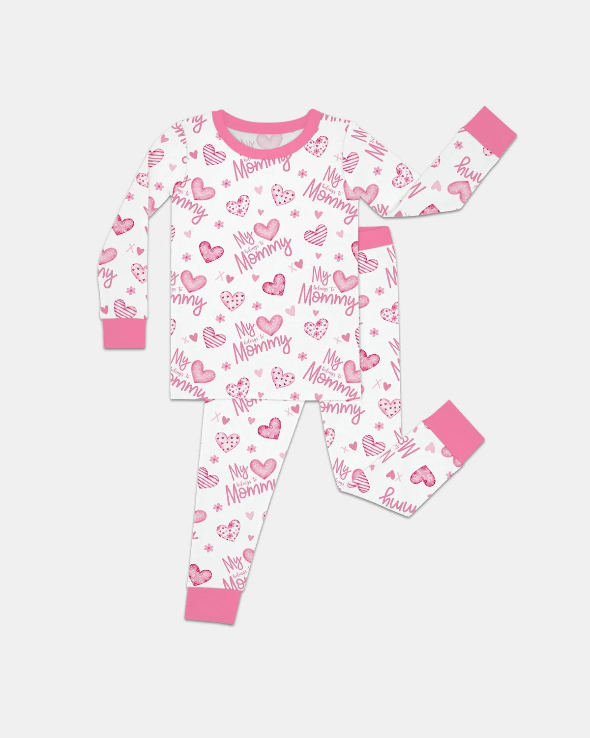 My Heart Belongs To Mommy Bamboo Two Piece Long Sleeve Pajama Set