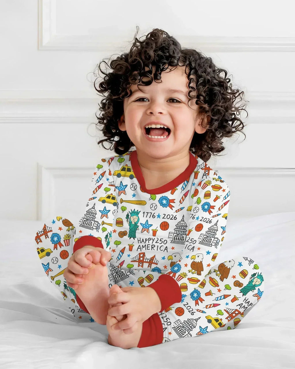 Happy 250 America 7626 Bamboo Two Piece Long Sleeve Pajama Set