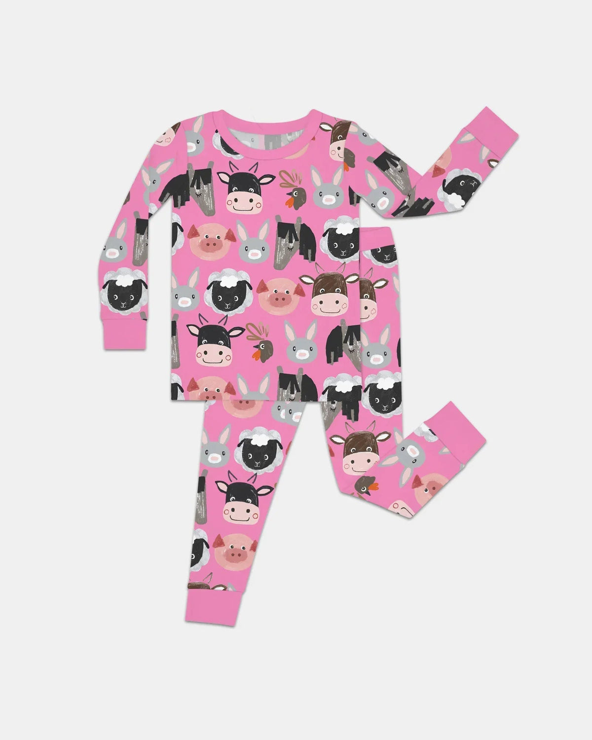 Farm Friends Family Matching Bamboo Two Piece Long Sleeve Pajama Set