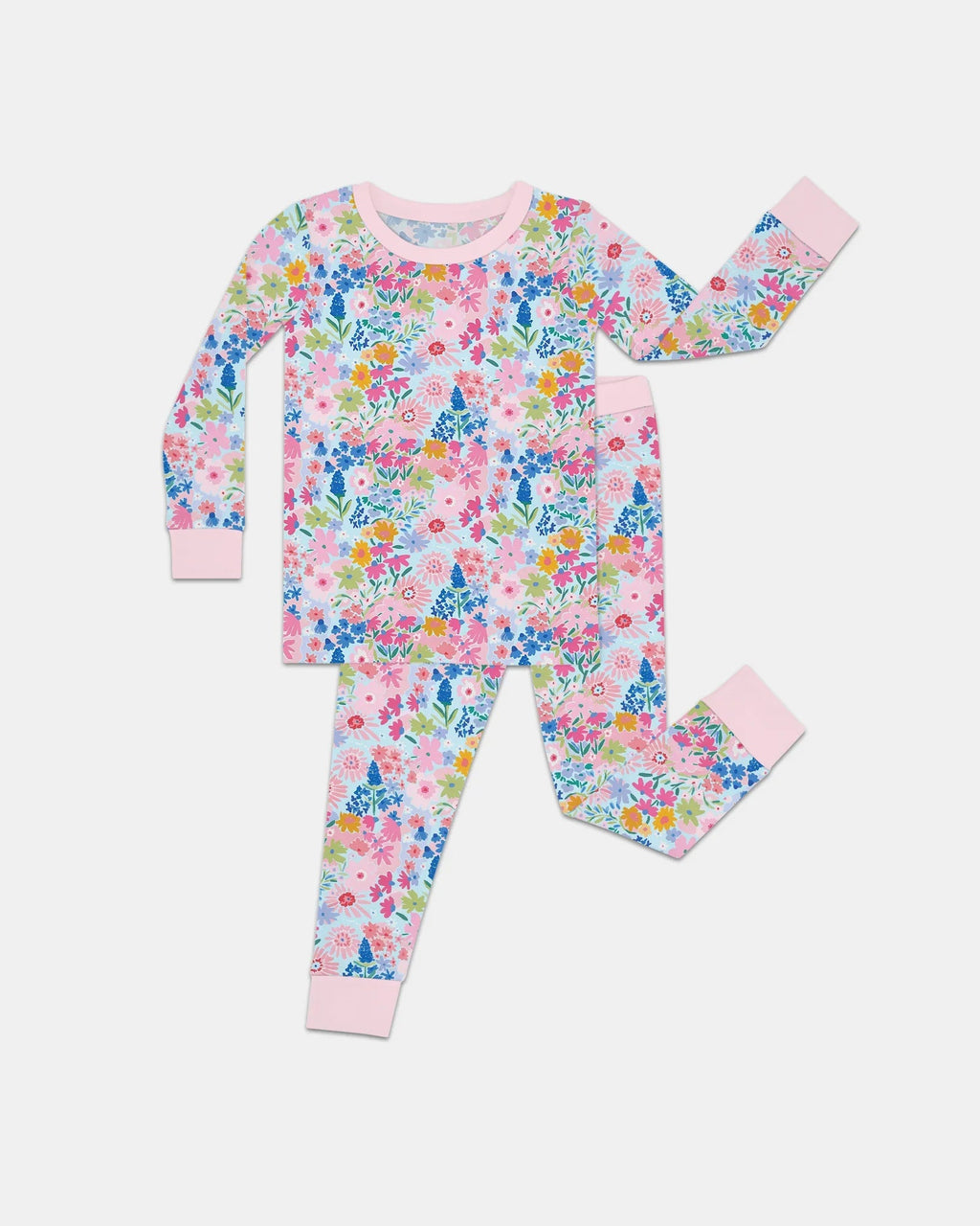 Little Flower Garden Matching Bamboo Two Piece Long Sleeve Pajama Set