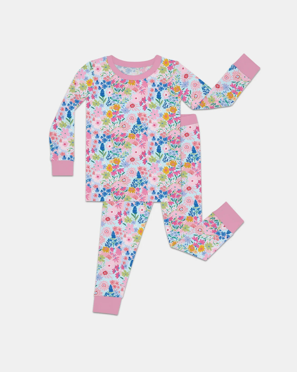 Little Flower Garden Matching Bamboo Two Piece Long Sleeve Pajama Set