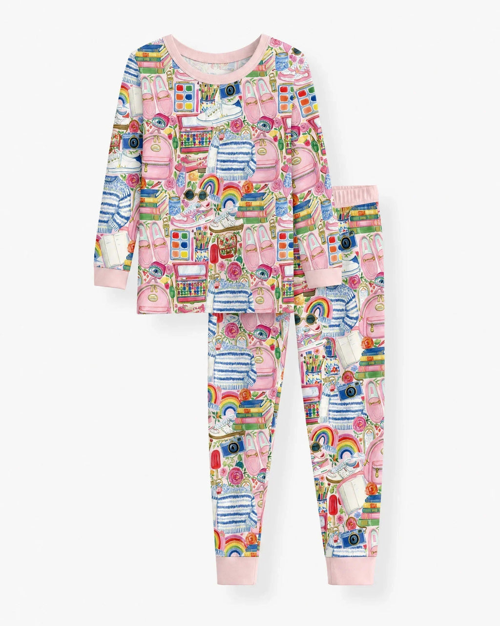 Sweet School Adventure Bamboo Two Piece Long Sleeve Pajama Set