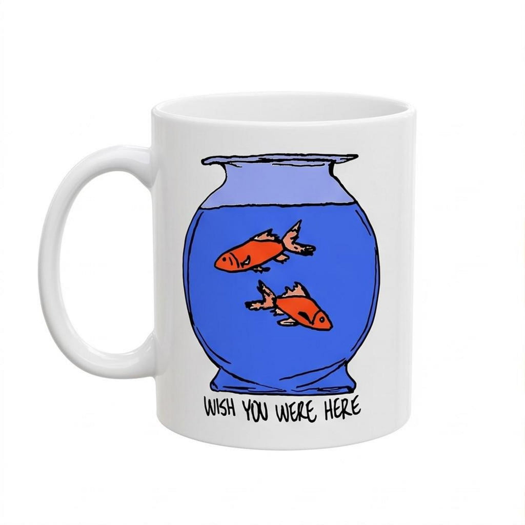 Pink Floyd Mug – Wish You Were Here lost souls in Fish Bowl Doodle Art