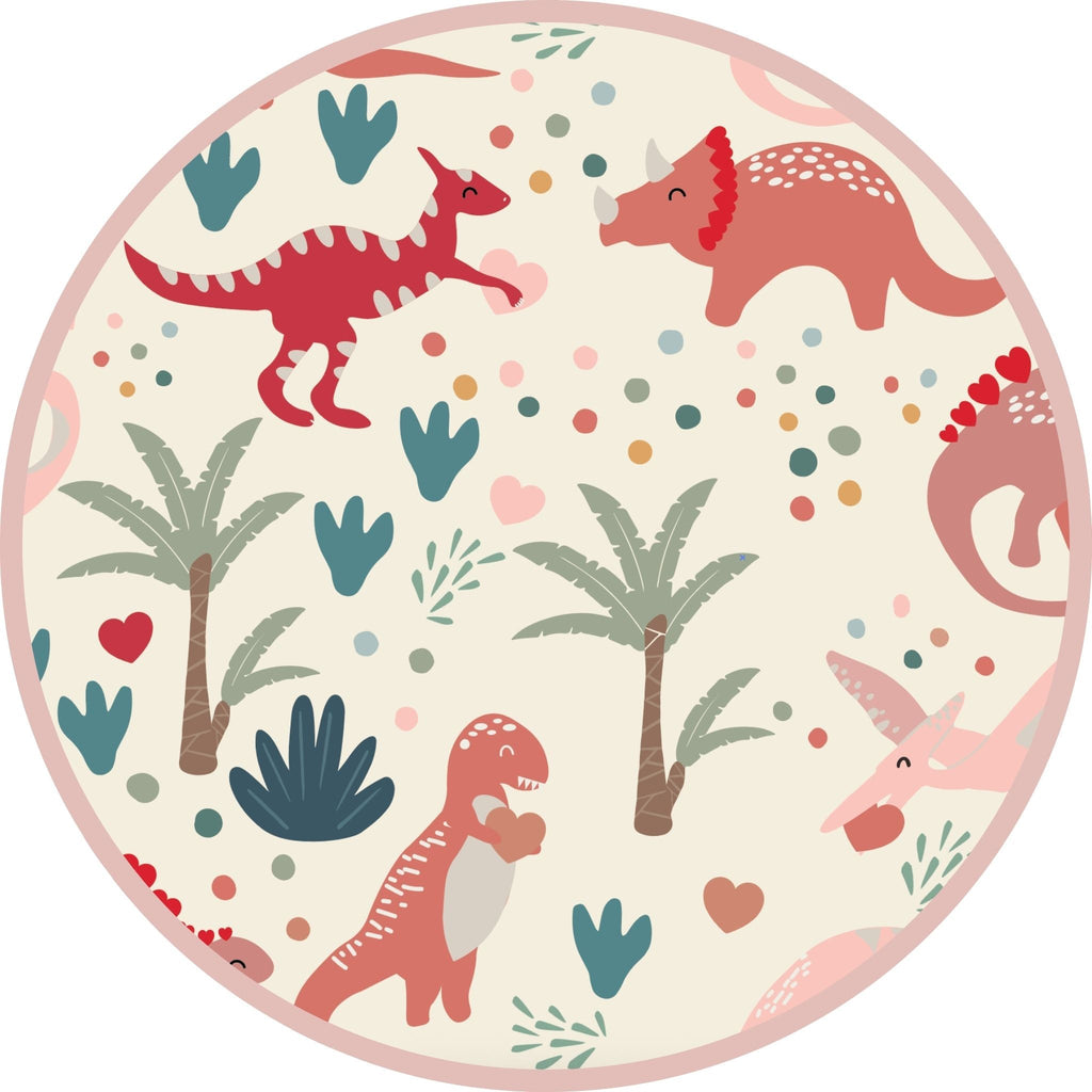 Lovasaurus Pink Valentine's Day Dinosaurs Two-Piece Bamboo Long Sleeve Kids Pajama Pants Set