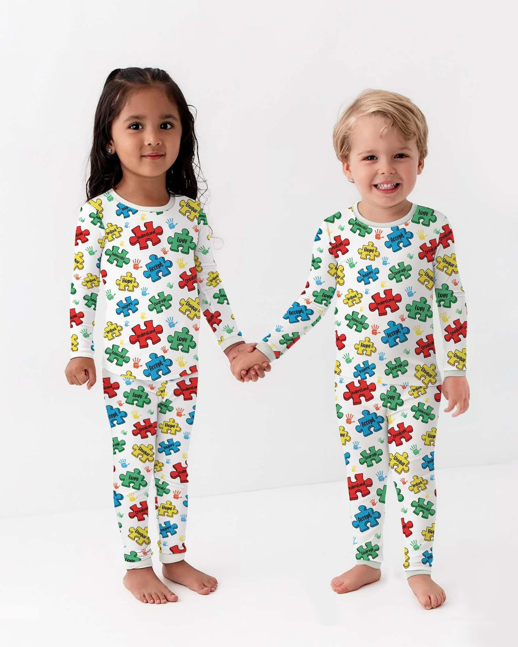 Puzzle You Are Bamboo Two Piece Long Sleeve Pajama Set