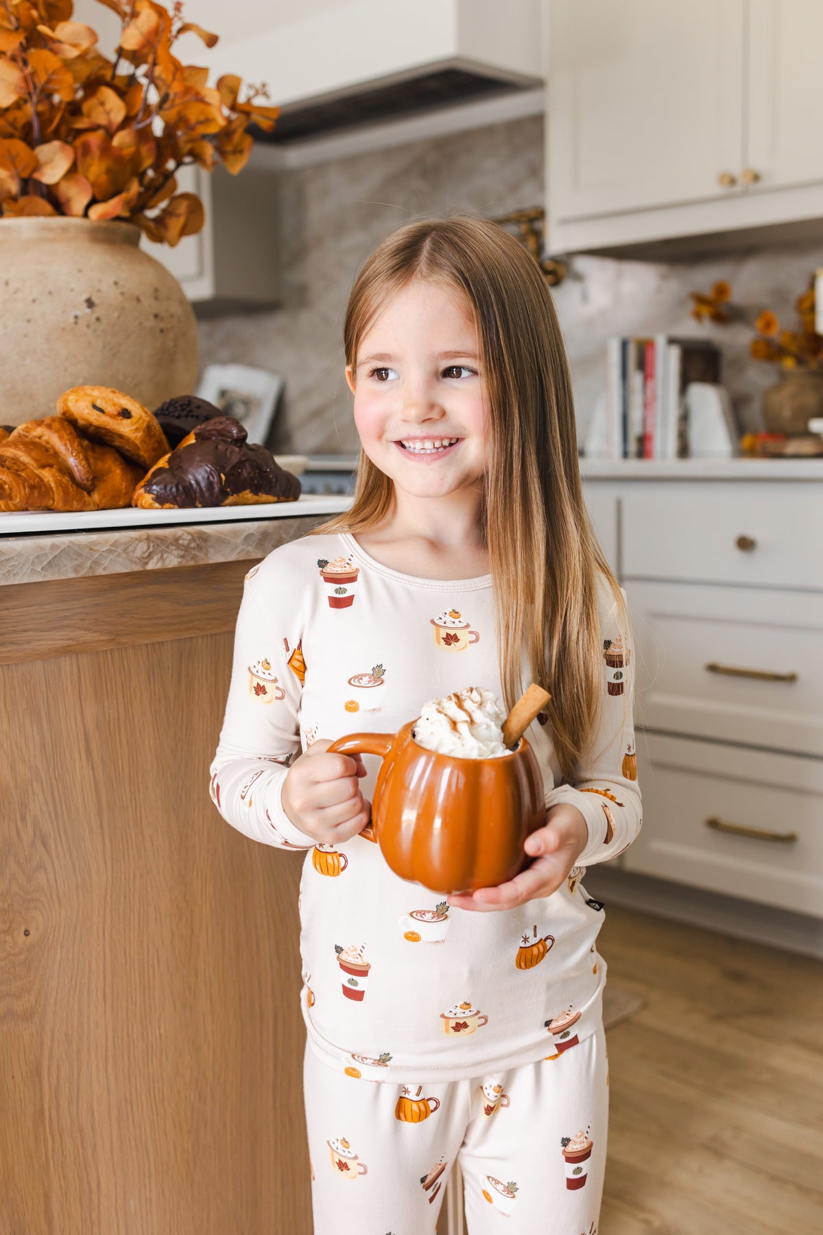 Long Sleeve Pajamas in Pumpkin Spice Latte