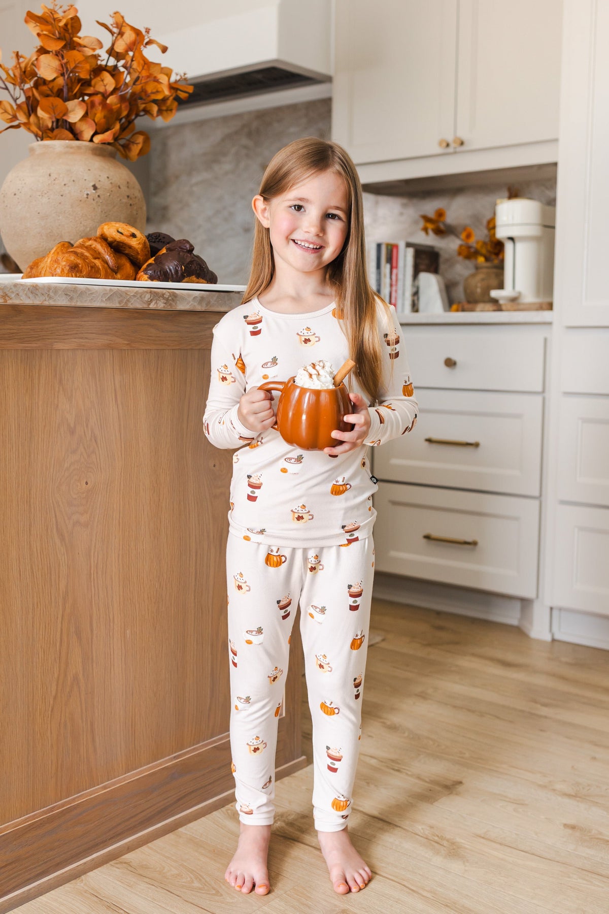 Long Sleeve Pajamas in Pumpkin Spice Latte