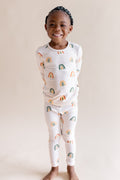 Long Sleeve Pajamas in Retro Rainbow
