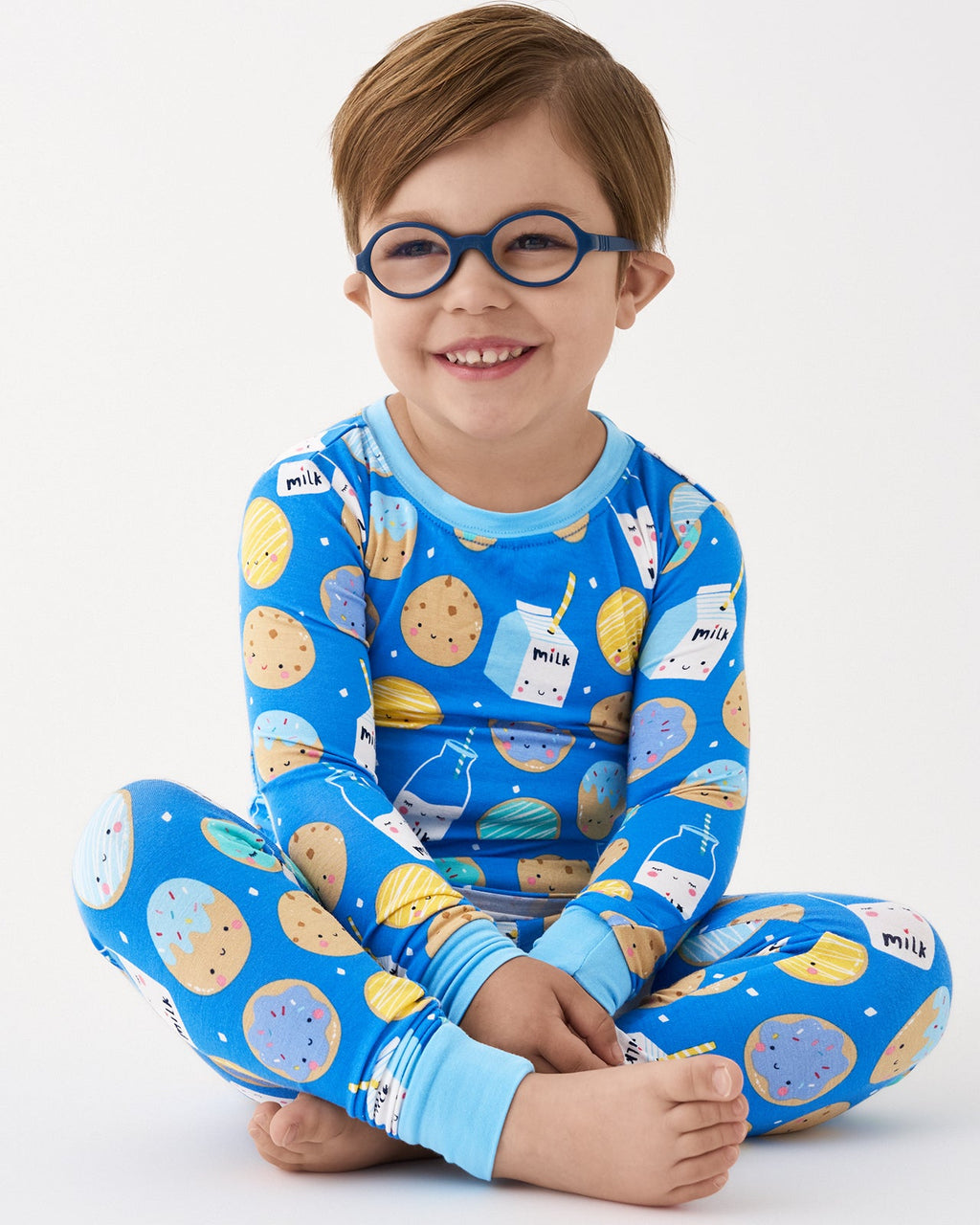 Blue Cookies & Milk Two-Piece Pajama Set