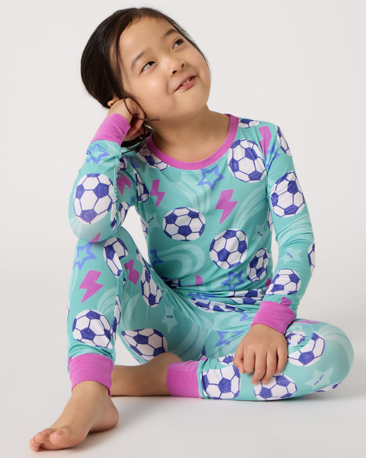 Aqua Soccer Stars Two-Piece Pajama Set