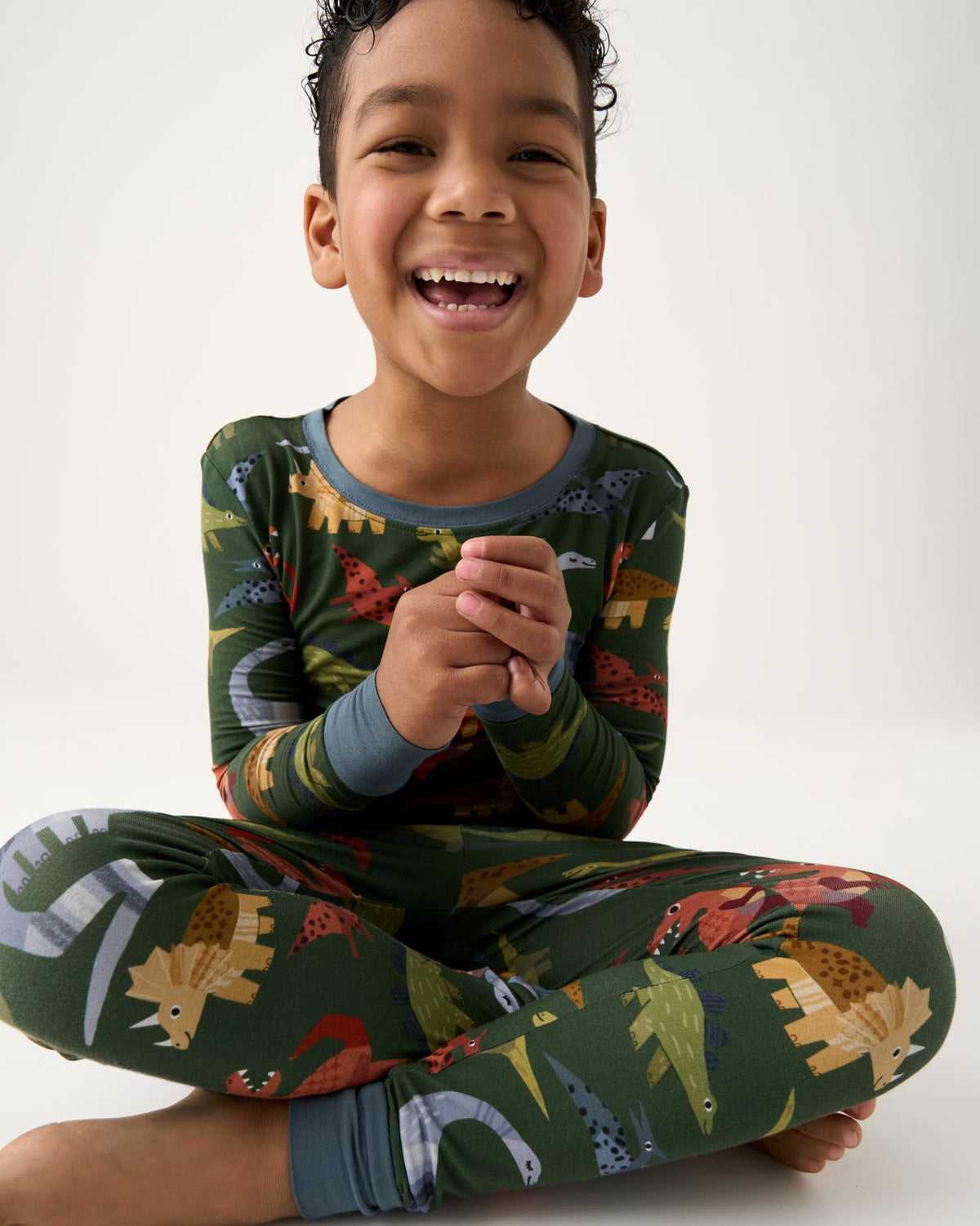 Roar & Explore Green Two-Piece Pajama Set