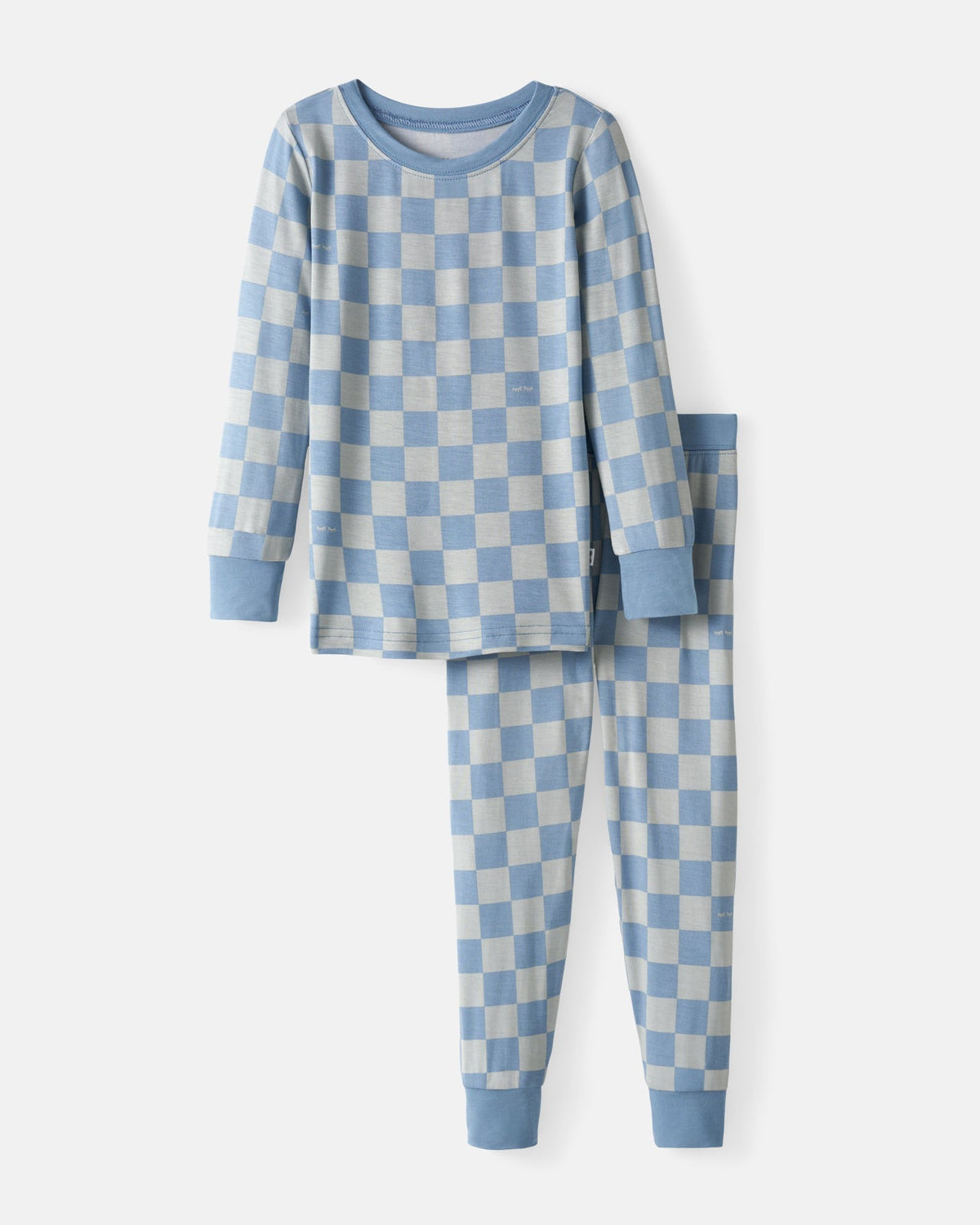 Dusk Blue Checks Two-Piece Pajama Set