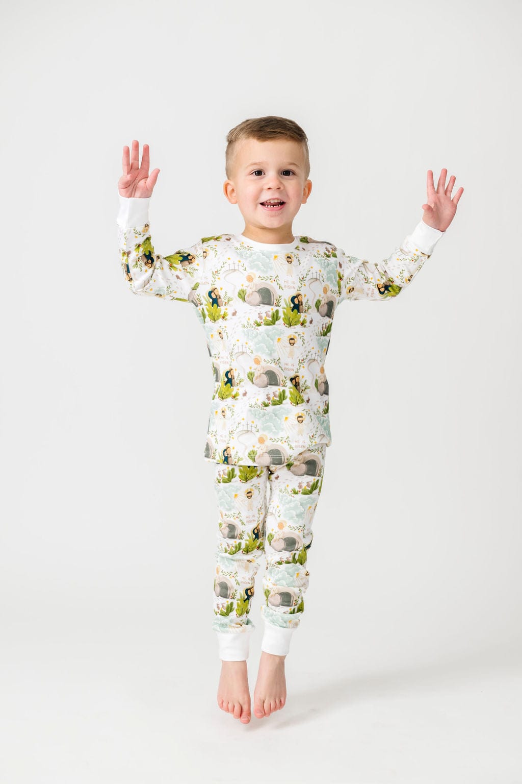 He Is Risen Cotton Long Sleeve Pajama Set