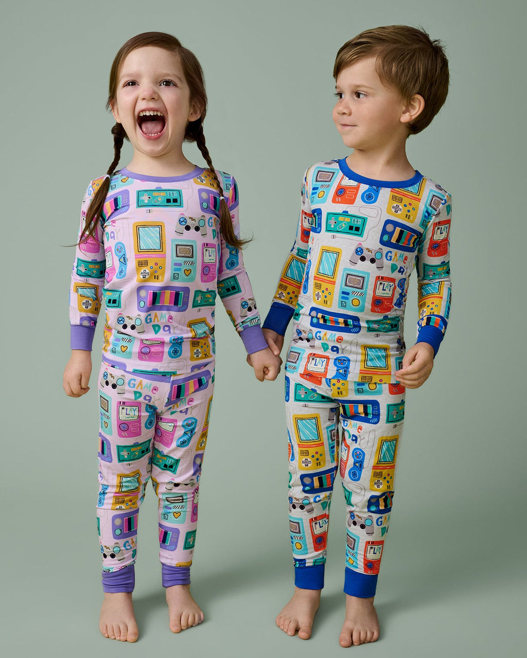 Purple Game On Two-Piece Pajama Set