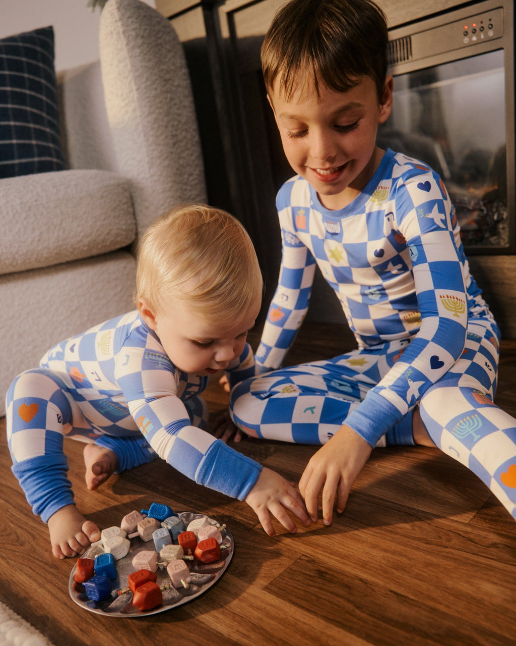 Hanukkah Checks Two-Piece Pajama Set