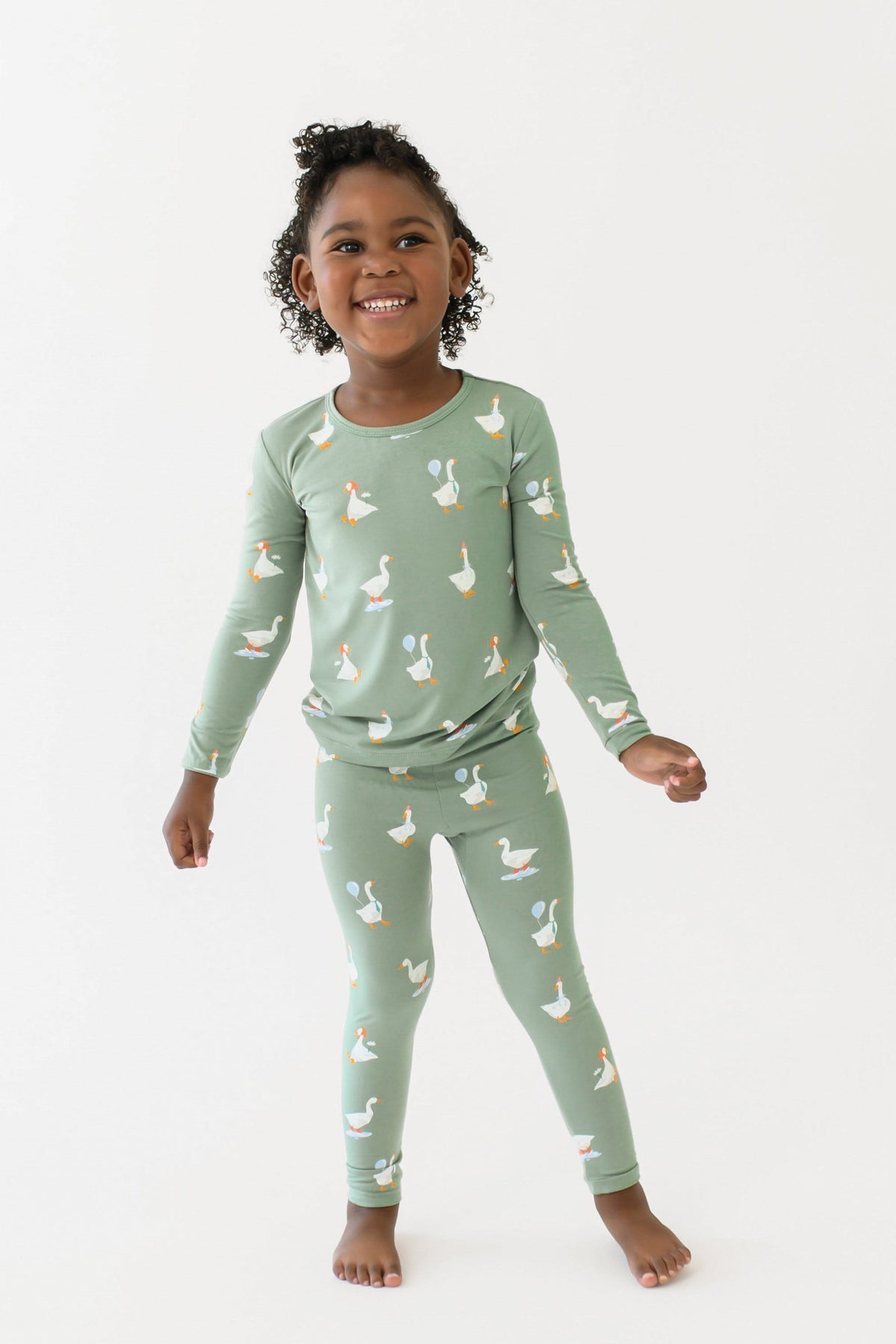Long Sleeve Pajamas in Silly Goose