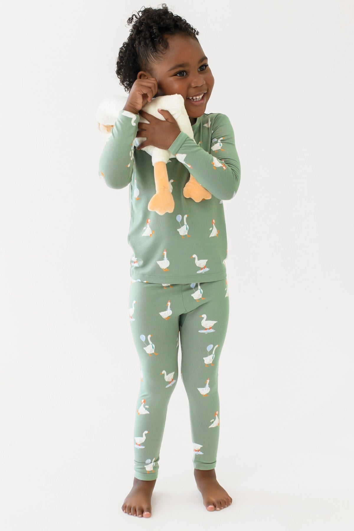 Long Sleeve Pajamas in Silly Goose
