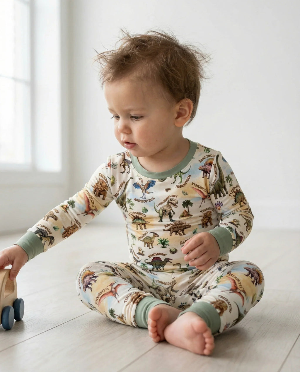 Dino Discovery Bamboo Two Piece Long Sleeve Pajama Set