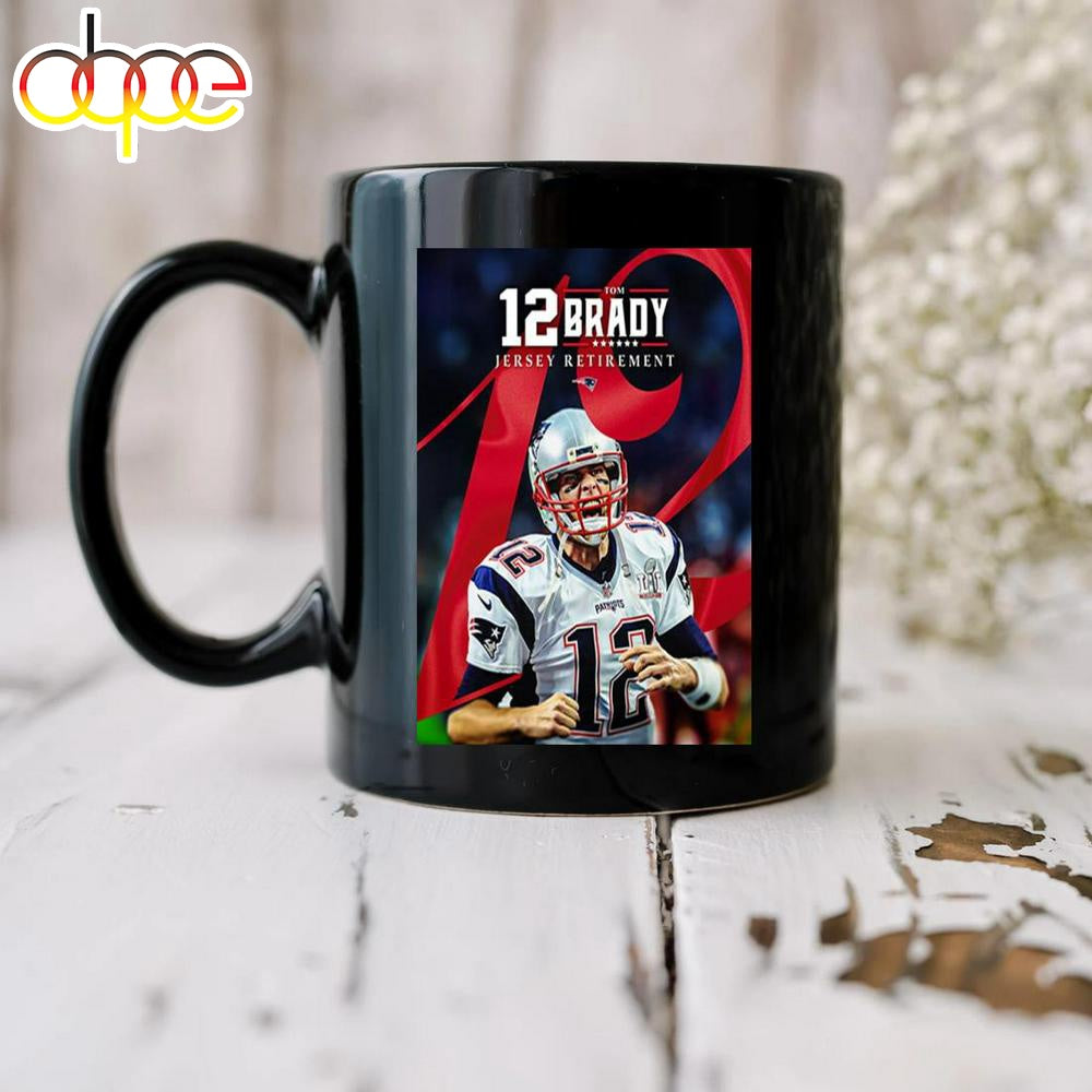 Tom Brady Number 12 New England Patriots Enshrined Forever Jersey Retirement Mug