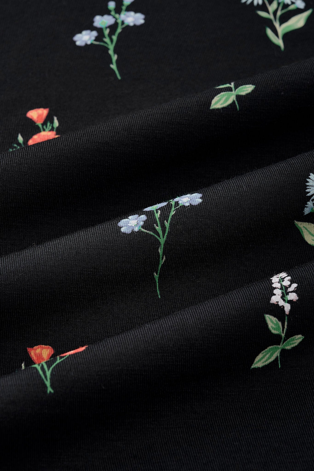 Long Sleeve Pajamas in Midnight Wildflower