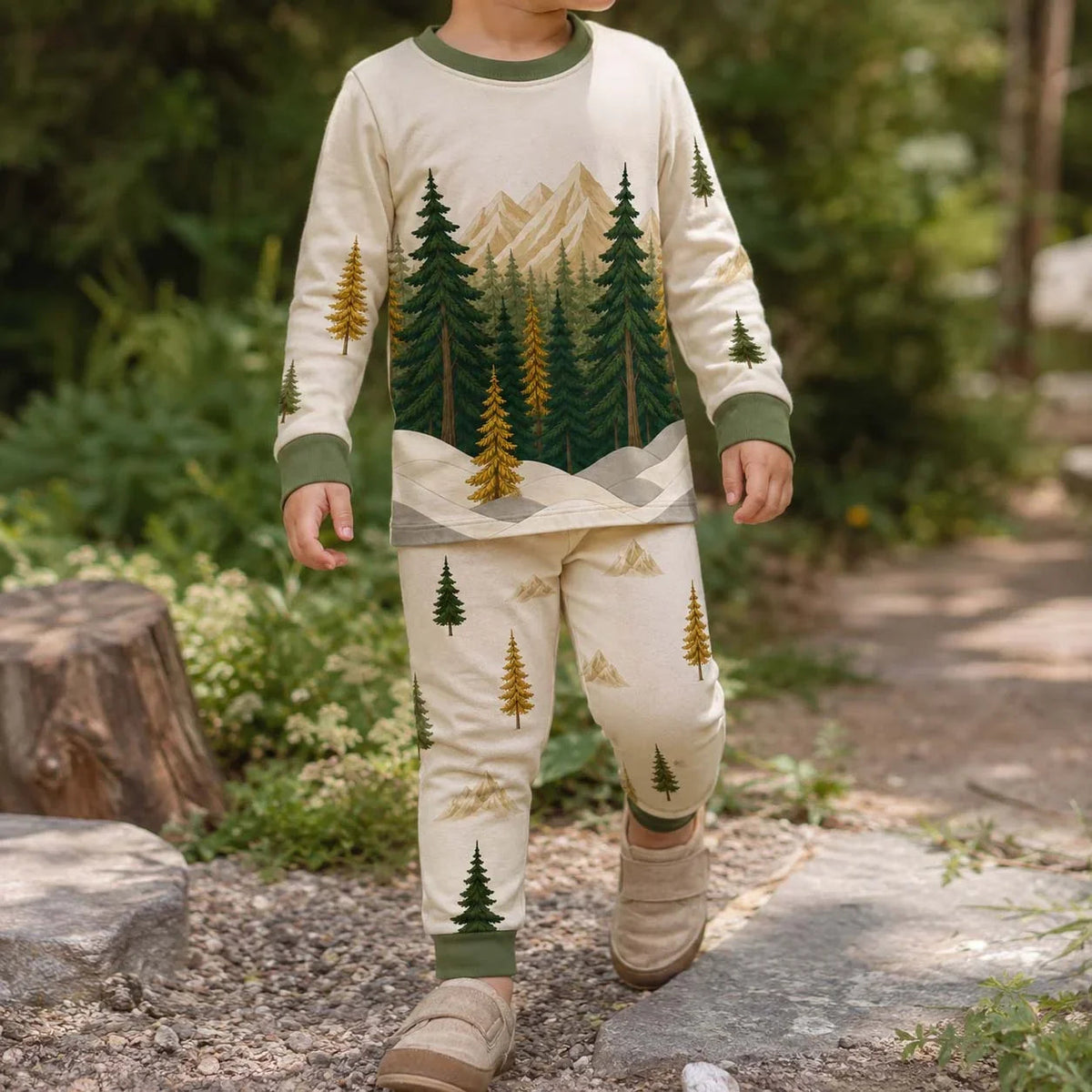 Winter Forest Escape Bamboo Two Piece Long Sleeve Pajama Set