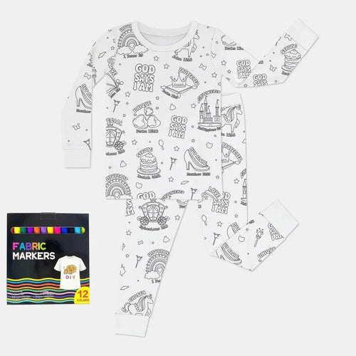All Colorable Bamboo Two Piece Long Sleeve Pajama Set