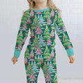 Brushstroke Merry Trees Bamboo Two Piece Long Sleeve Pajama Set