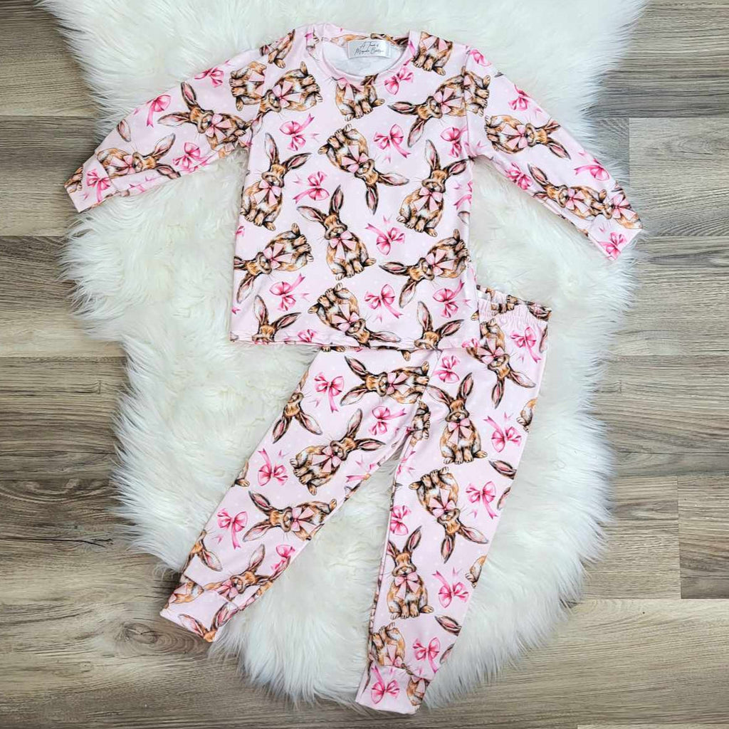Bunny and Pink Bows Pajama Set