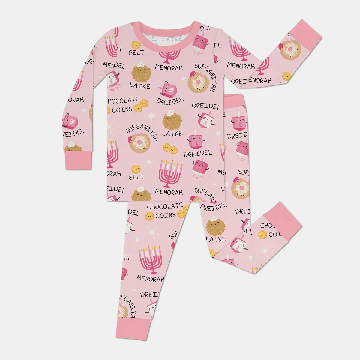 Family Hanukkah Matching Bamboo Two Piece Long Sleeve Pajama Set