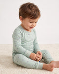 Seafoam Dolphin Dance Bamboo Two Piece Long Sleeve Pajama Set