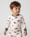 Little Harvest Wheels Bamboo Two Piece Long Sleeve Pajama Set