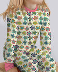 Happy Turtle Parade Bamboo Two Piece Long Sleeve Pajama Set
