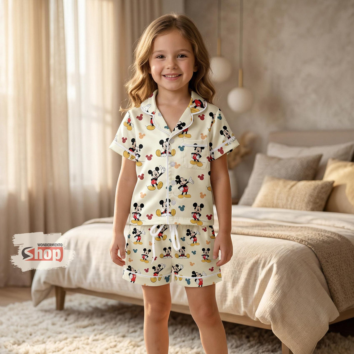 Kids Cartoon Mouse Pajama Set, Toddler Short Sleeve Summer Sleepwear, Cute Character PJs Outfit for Boys and Girls