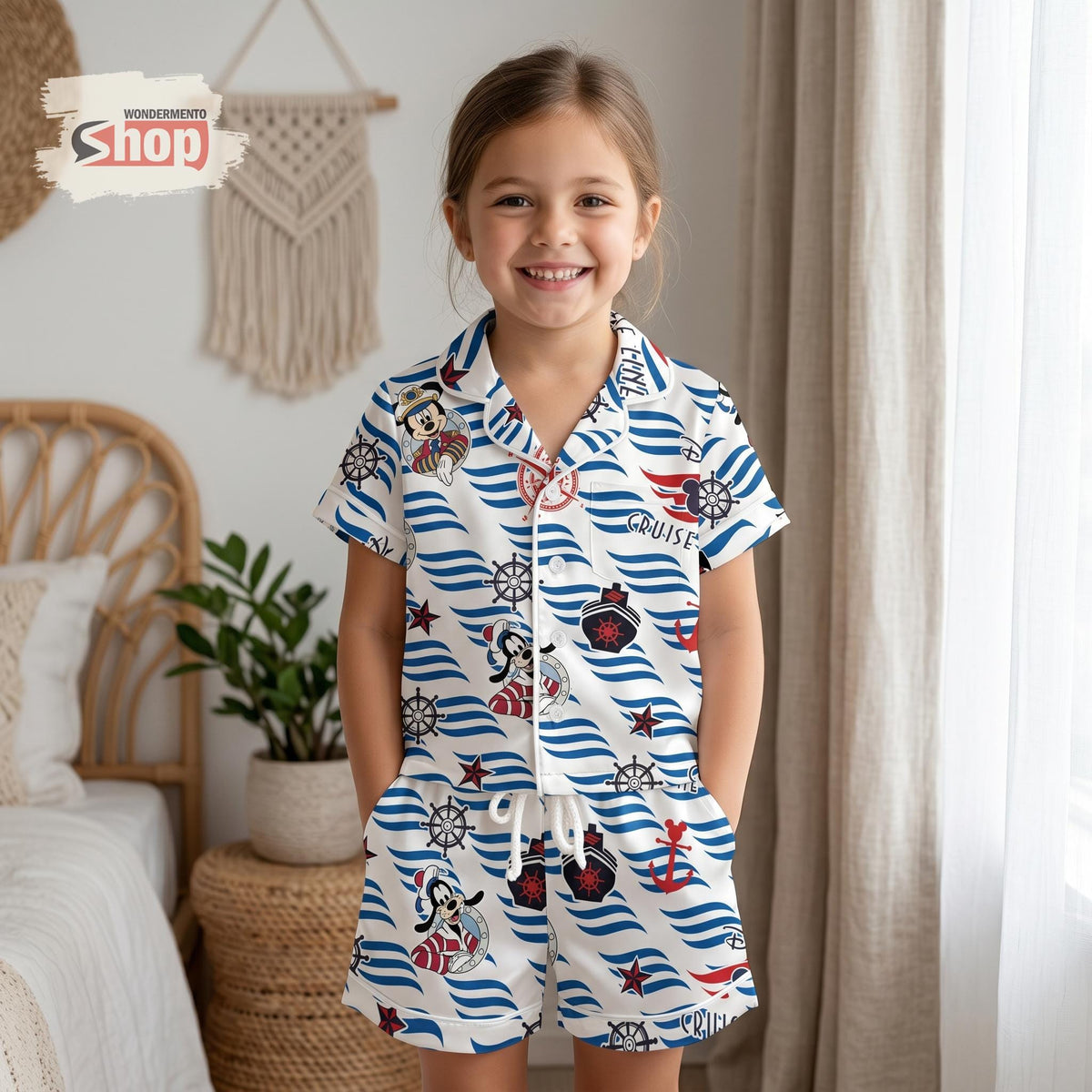 Disney Cruise Kids Pajamas Set, Mickey Pirate Toddler Sleepwear, Nautical Family Vacation Outfit, Cruise Trip Gift for Kids
