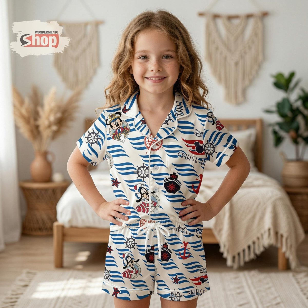 Disney Cruise Kids Pajamas Set, Mickey Pirate Toddler Sleepwear, Nautical Family Vacation Outfit, Cruise Trip Gift for Kids