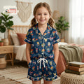 Zootopia Inspired Kids Satin Pajamas Set, Cute Cartoon Animal Sleepwear for Boys Girls, Soft Summer Nightwear Outfit, Gift for Kids
