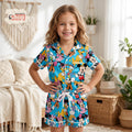 Mickey Minnie Kids Pajama Set, Donald Daisy Disney Girls Satin Sleepwear, Short Sleeve Button Up PJs, Toddler Girl Birthday Gift 2026