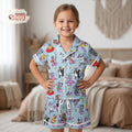 Funny Figment Dragon Kids Satin Pajamas Set, Journey Into Imagination Sleepwear, Epcot Center Disney Family Trip Gift For Girls Boys