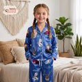 Christmas Elsa Kids Satin Pajamas Set, Frozen Inspired Youth PJs, Cute Winter Sleepwear Gift for Girls, Disney Holiday Loungewear