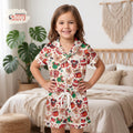 Mickey Minnie Christmas Kids Satin Pajamas Set, Hot Cocoa Gingerbread Toddler Short PJs, Disney Holiday Sleepwear, Xmas Gift for Girls